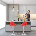 thumbnail image 2 of BestOffice Ensemble de 2 Tabourets de Bar Hauteur Réglable Dossier en Cuir PU Pivotants pour Comptoir de Cuisine Chaises de Salle à Manger, Rouge, 2 of 7