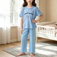 thumbnail image 2 of Edvintorg Loungewear for Girls Cute Printed Crew Neck Short Sleeve Loose Fit Casual Tops and Pants Size 2-15, 2 of 5