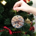 thumbnail image 6 of Funny Christmas Ornament,Vintage-Style Biplane Above The Clouds,Xmas Round Ceramic Pendant, 6 of 6