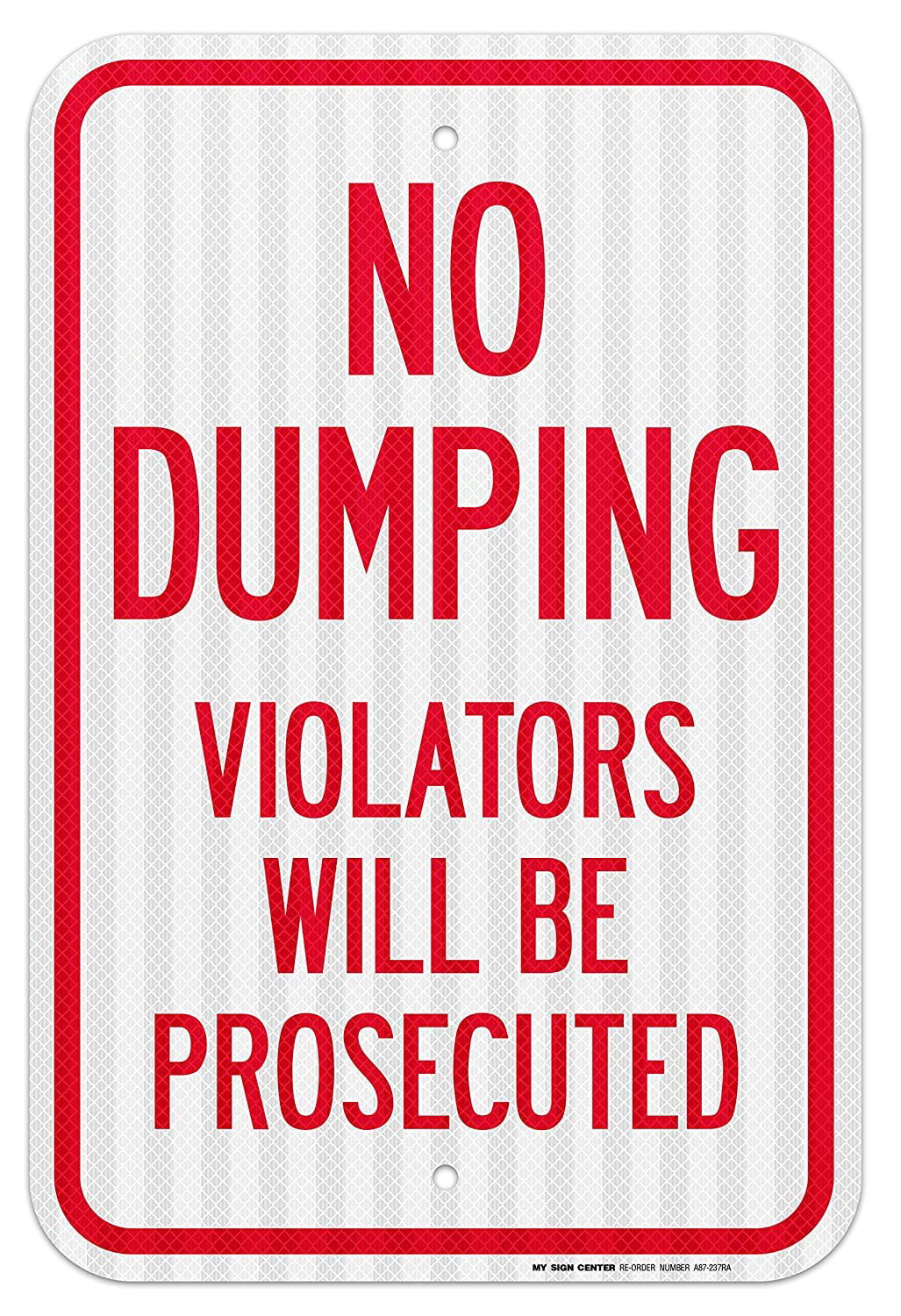 Hy-Ko Prod Office Storage Accessory 10x14 No Dumping Sign 833 for sale online 