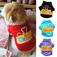 thumbnail image 1 of Flmtop Pet Dog Puppy Letter Bone Pattern Vest Spring Summer Costume Apparel Poodle Red, 1 of 9
