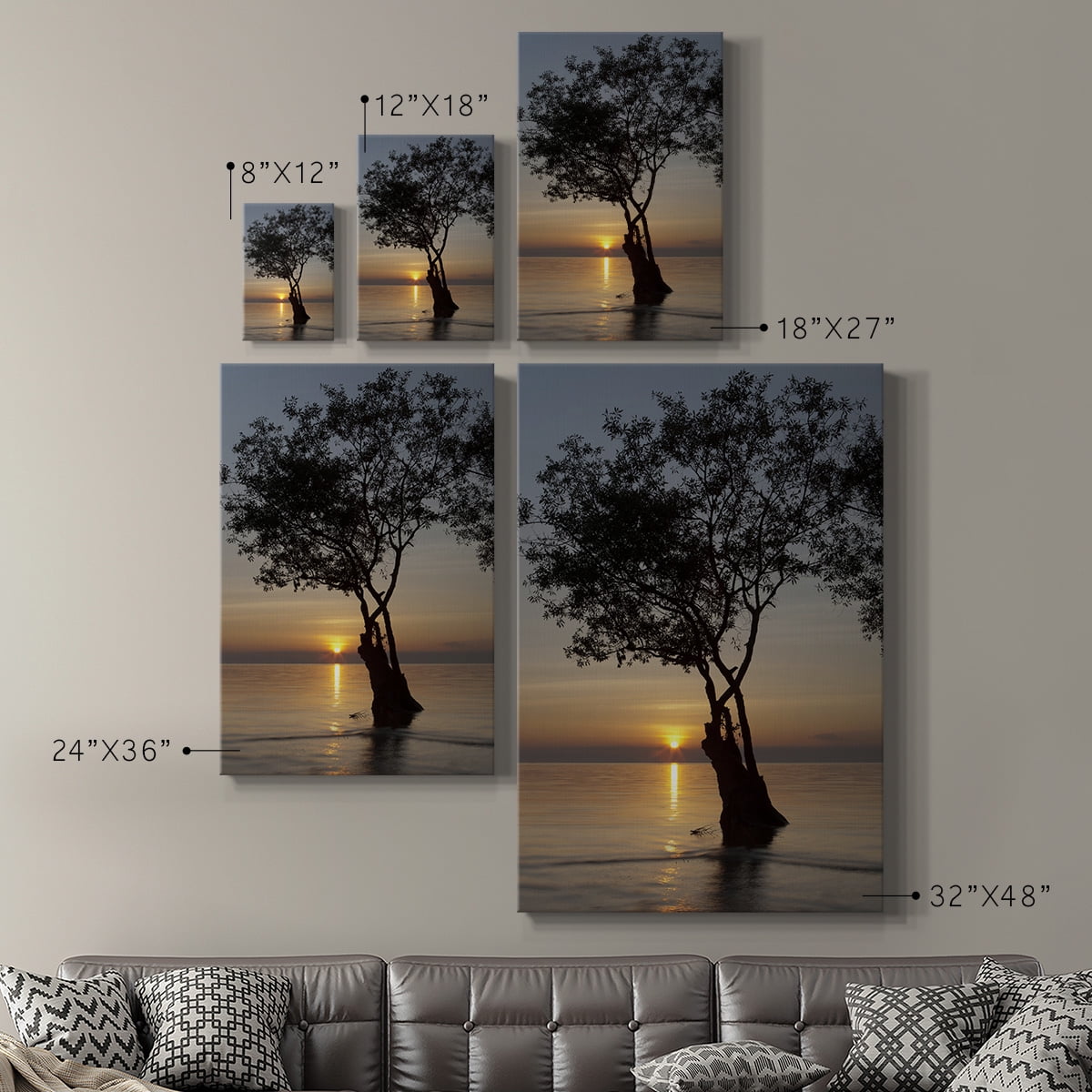 Sunset Silhouette Premium Gallery Wrapped Canvas - Ready to Hang