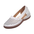 thumbnail image 1 of Wedge Sandals for Women Closed Toe Solid Color Hollow Out Sandals Soft On Arch Support Summer Flat Shoes, 40, 1 of 8