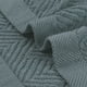 thumbnail image 4 of Juego de 12 toallas de baño de algodón tejido a rayas altamente absorbentes en gris oscuro, 4 of 7
