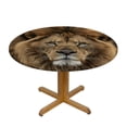 thumbnail image 3 of WYYP A Majestic Lion Waterproof Resistant Fabric Outdoor Fitted Round Tablecloth White, 3 of 8