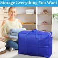 thumbnail image 3 of Bxaolu 2 Pack Extra Large Moving Bags with Zippers & Carrying Handles, Heavy-Duty Storage Tote Moving Boxes for Space Saving, Blue Storage Bags[30.7"L x 9.84"W x 21.65"H], 3 of 9