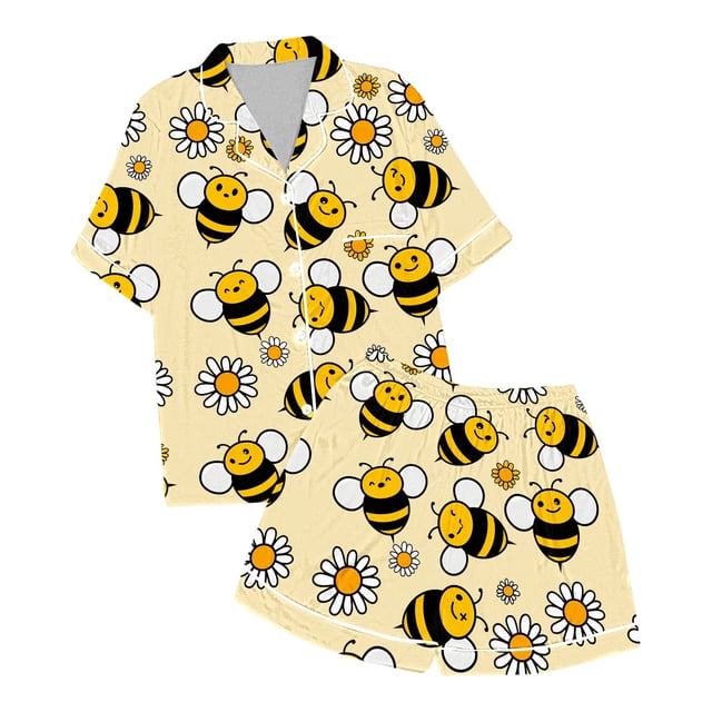 Ensemble de Pyjama Imitation Soie Imprimé pour Filles