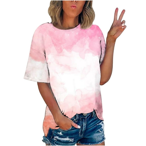Womens Loose Fit Tshirts Short Sleeve Summer Tops Casual Workout Yoga Tunic T Shirts Tops 2026 Trendy