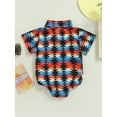 thumbnail image 4 of Arvbitana 0-24 Months Newborn Baby Boy Shirt Romper Cow Print Lapel Button Down Bodysuit Oversized Top Clothes, 4 of 8