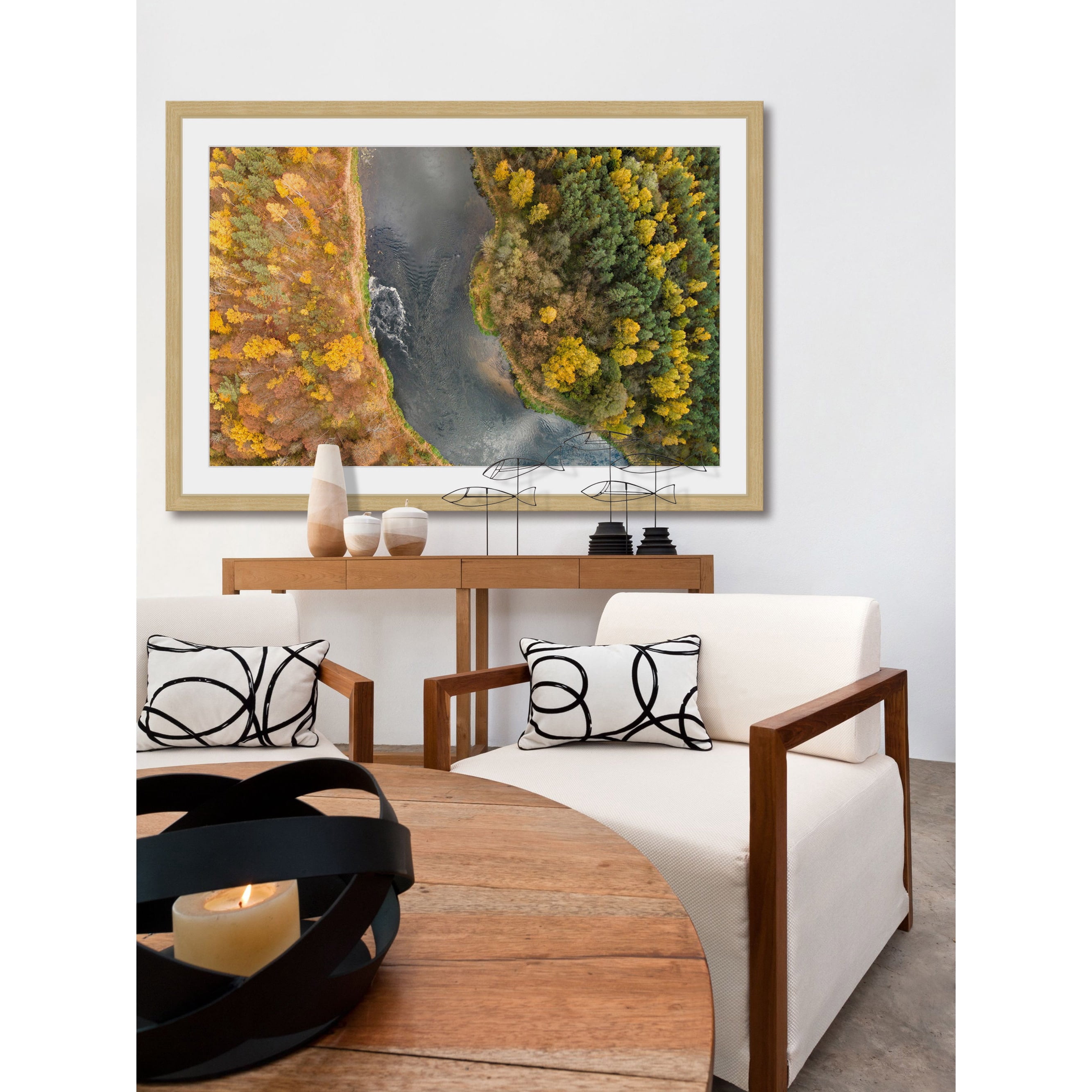 Marmont Hill "Lazy River" By Karolis Janulis Framed Painting Art Print, 36.0" x 1.5"
