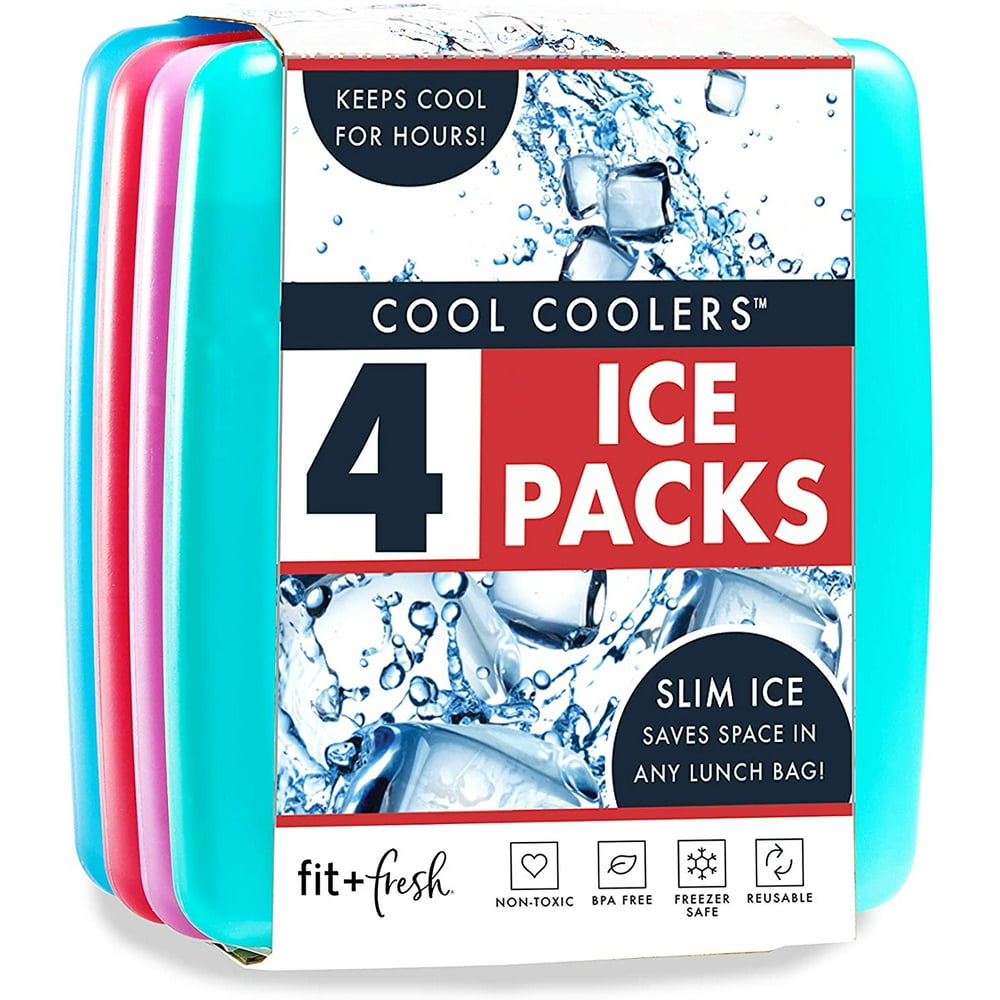 Fit & Fresh Cool Coolers Slim Reusable Ice Packs for Lunch Boxes, Lunch