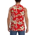thumbnail image 4 of Lsque Lilies Flowers Print Men's Cotton Blend Sleeveless Muscle Shirts (S-3XL)- Moisture Wicking, Odor Protection, UPF 30+,, 4 of 8