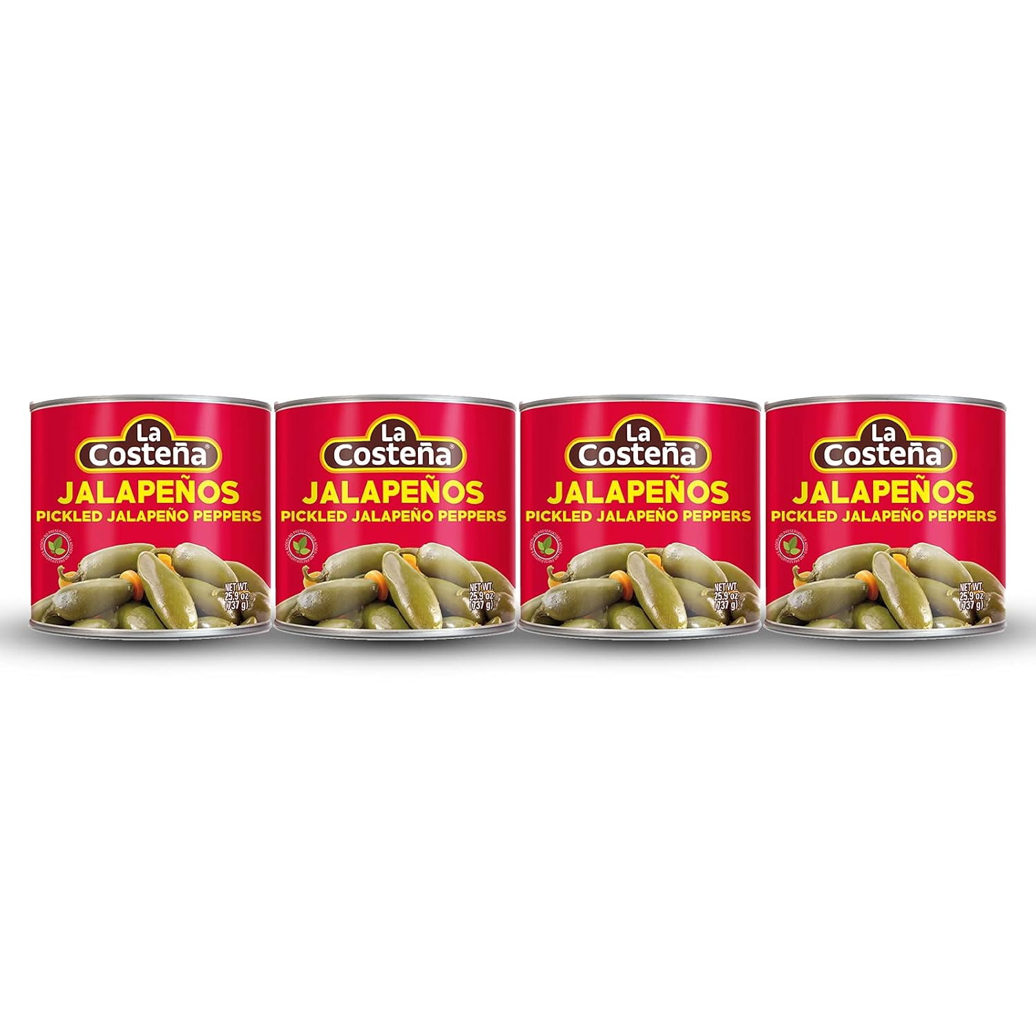 (6 pack) La Costeña Pickled Whole Jalapeno Peppers, 25.9 oz