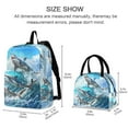 thumbnail image 2 of ALAZA Backpack Set Three Sharks with Waves Elementary School Bags Student BookBag with Lunch Bag, 2 of 6