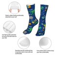 thumbnail image 3 of KLL Dinosaur In Space Print Womens Crew Socks Athletic Middle Tube Long Socks Novelty Socks Gifts For Men, 3 of 7