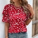 thumbnail image 5 of Camiseta de Cuello Redondo de Impresión de Verano de Manga Corta para las Mujeres, Top Casual para el Hogar Y el Uso Diario, 5 of 5