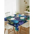 thumbnail image 2 of Easter Blue Eggs Rectangle Tablecloth, Spring Floral Polka Dot Black Waterproof & StainResistant Tablecloth, Washable Oil-proof Table Cover for Dining/Party/Wedding/Camping/Buffet 60x102 In, 2 of 9