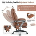 thumbnail image 6 of Heated Massage Office Chair with 6 Points Vibration, Reclining Ergonomic Desk Chair with Footrest for Extra Comfort, PU Leather High Back Executive Computer Chair, Thick Padded Massage Chair, 6 of 7