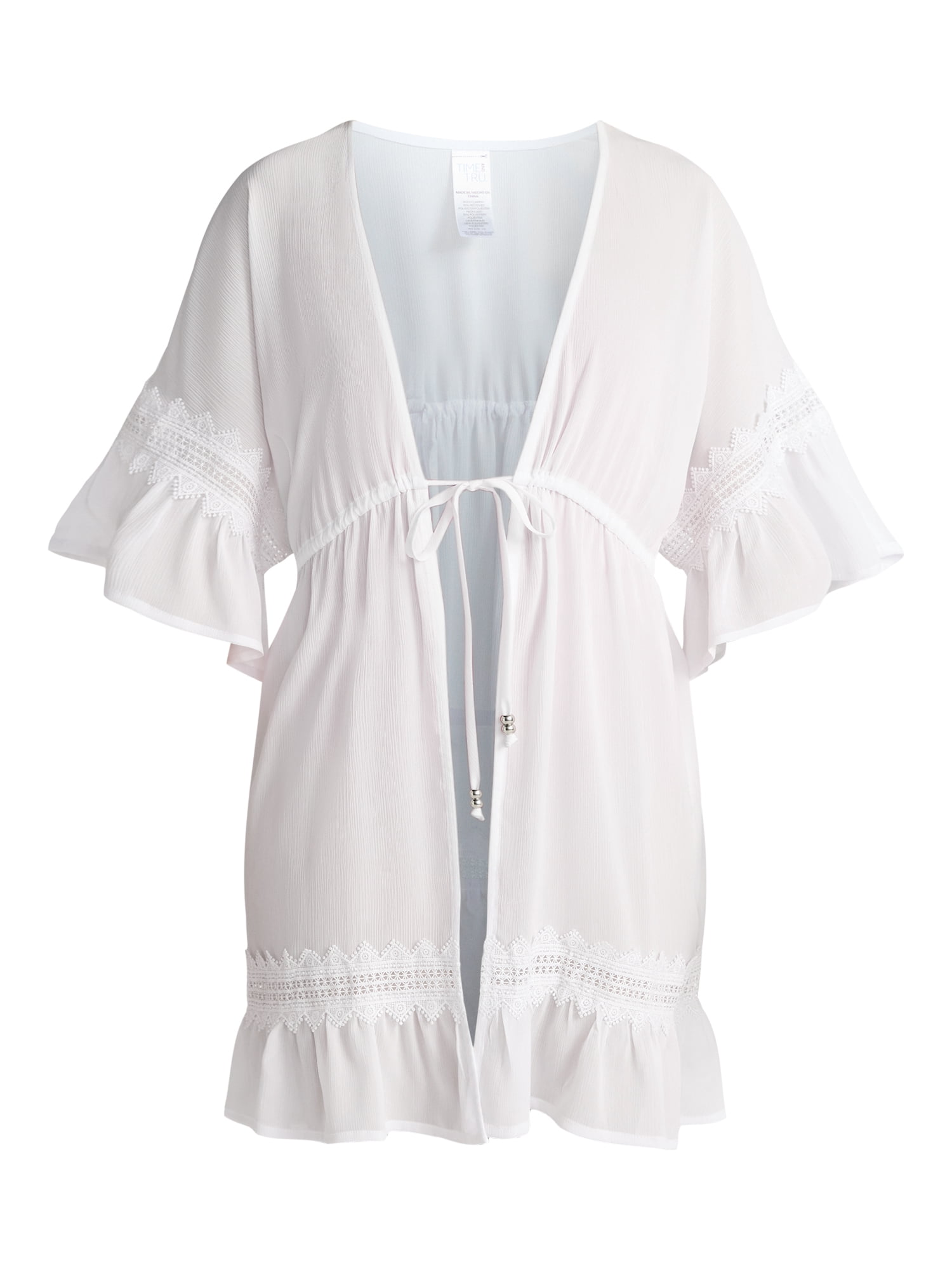 Time and Tru Women's and Women's Plus Chiffon Kimono Coverup, Sizes XS-3X