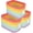 Rainbow red, variant on 3 Pack Cotton Rope Woven Storage Basket Bins Rectangle Decorative Organizer for Nursery Clothes Toys Books Towels 15x10x9.3 Inch