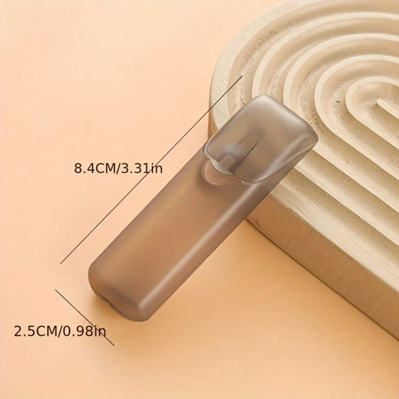 Portable Toothpick & Floss Case - Compact Hygienic Plastic Capsule-Shaped Tube with Lid & Golden-Filled Slot, Travel-Friendly Dental Accessory Holder for Home