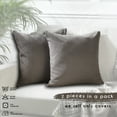 thumbnail image 4 of 3S Brother's Solid Color Cushion Cover Velvet Look Home Décor Throw Pillow Case with Invisible Zipper Set of 2 Pieces for Chair Couch Bedroom & Livingroom Décor Pillowcase - Stone 12"x12" Each, 4 of 9