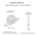 thumbnail image 5 of Rosec Jewels Moissanite Halo Engagement Ring for Women (D-VS1 Quality), 14K White Gold, US 8.00, 5 of 8