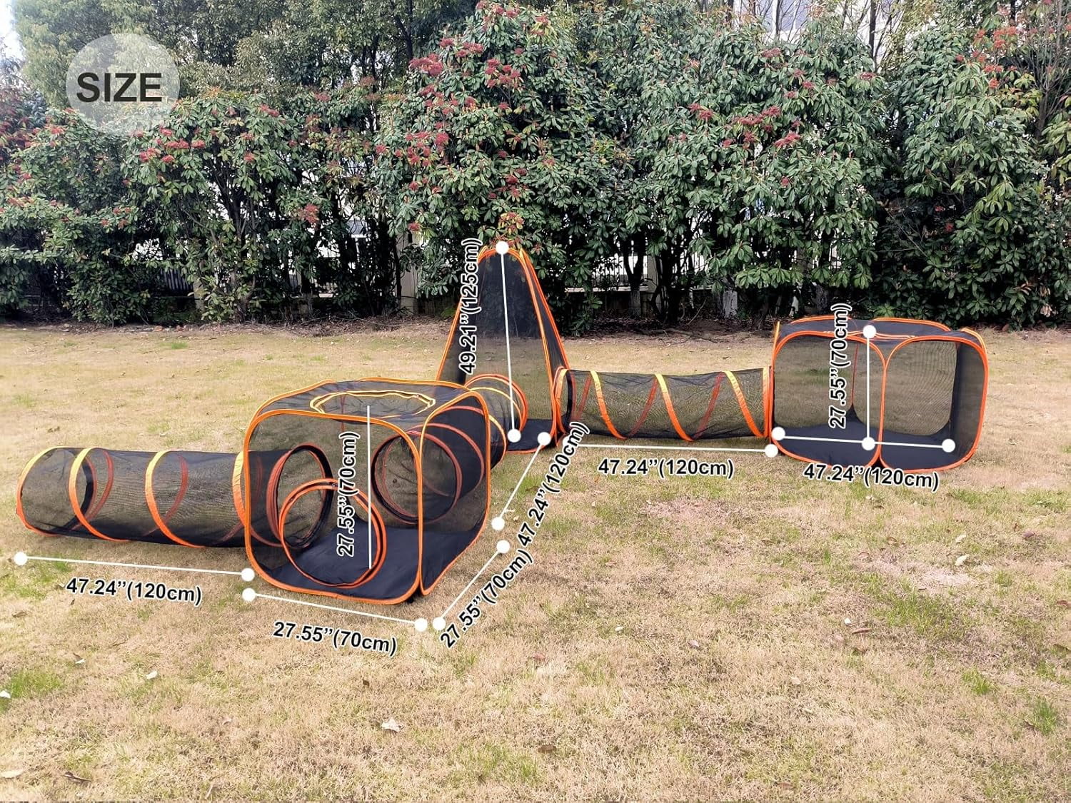 Portable Cat Small Animals Playpen DIY Outdoor Enclosures Freely Combinable 6in1 Pop Up Pet Play Tent Tunnel Cube House for Cat Puppy Rabbit