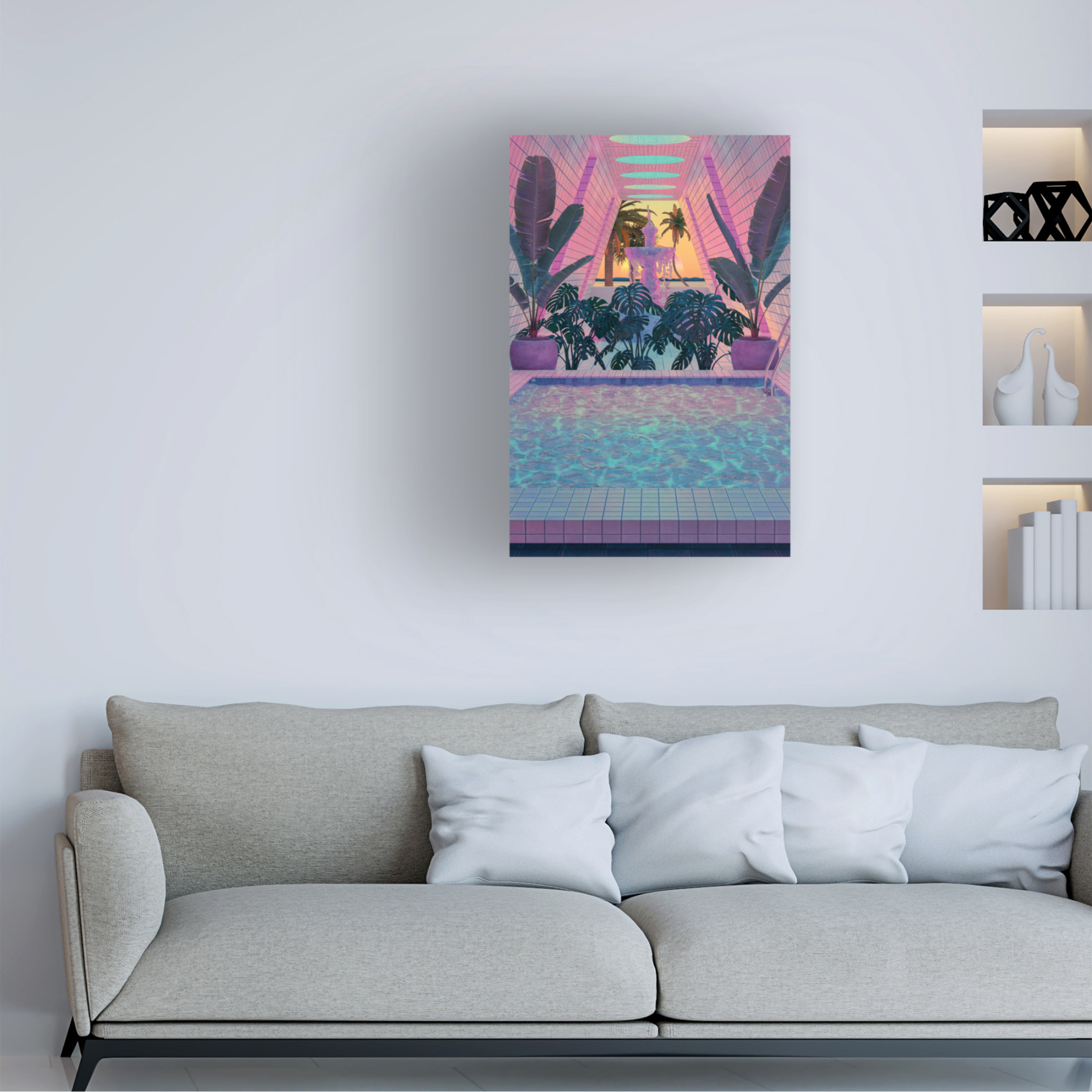 Trademark Fine Art DEKIMBE MURRAY Palm Pool Canvas Wall Art