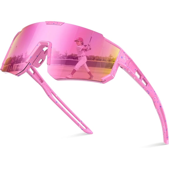 Kids Polarized Sunglasses for Boys & Girls, Youth Baseball Softball Cycling Sports Sunglasses UV Protection Ages 3-12