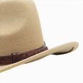 thumbnail image 5 of Gibobby Western Cowboy Hat For 3-8 Years Todddler Unisex Sun Hat Felt Suede Travel Cap Outdoor Sun Visor Wide Brim Hat With Strap Kids Hat,Beige, 5 of 7
