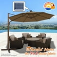 thumbnail image 5 of Strong Camel 11.5‘ Deluxe Cantilever Big Roma Umbrella Hanging Offset Solar Umbrella UV50+ Tilt & 360'C Rotation Patio Heavyduty Outdoor Sunshade Cantilever Crank SUNBRELLA Cover (Cocoa), 5 of 5