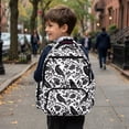 thumbnail image 5 of FKELYI Black Leaf Raven Print 17 Inch School Bookbag for Kids Backpack Spacious Schoolbag for Elementary Student Casual Daypack with Multi-Pockets Travel Knapsack for Boys, 5 of 7