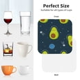 thumbnail image 6 of Pofeuu Avocado in Space Print Coasters for Drinks, 4Pack PU Leather Coasters, Bar Drink Coasters for Tabletop Protection, Furniture from Damage-Square, 6 of 6