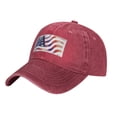 thumbnail image 2 of DouZhe Adjustable Washed Cotton Baseball Cap - Patriotic Stars and Stripes Prints Vintage Dad Hat Unisex Sports Caps (Red), 2 of 7