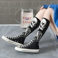 thumbnail image 5 of Rocae Gothic Skull Floral Art for Novelty Casual compression Socks For Women Men Contrast Color Stockings, 5 of 6