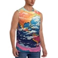 thumbnail image 2 of Balery Colorful Whimsical Earth Camisetas sin mangas para hombre, absorbe la humedad y protege contra el mal olor.-Large, 2 of 7