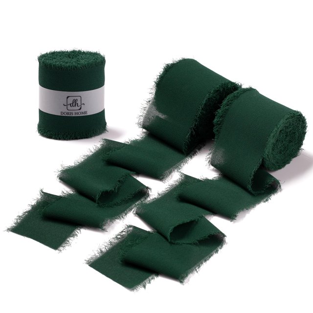 Cinta decorativa Doris Home, color verde oscuro, 5 cm x 19 m, paquete de 3