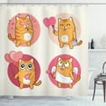 thumbnail image 1 of Ambesonne Kitty Shower Curtain, Romantic Kitten in Love, 69"Wx75"L, Multicolor, 1 of 3