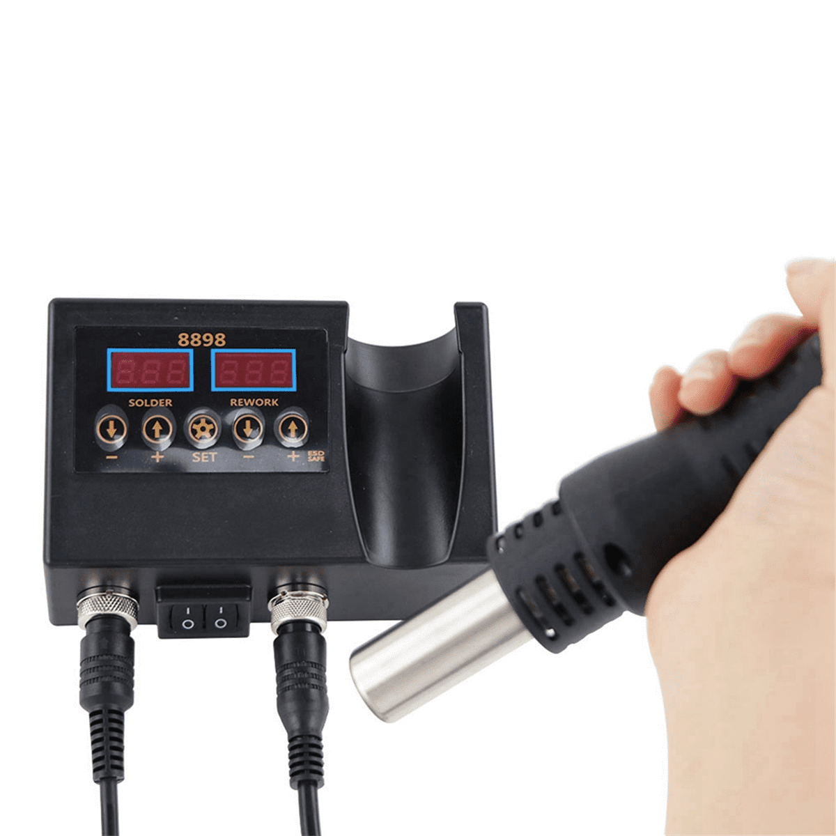 Soldering Iron Hot Air 2-In-1 BGA Rework Solder Station Desoldering Repair for Cell-Phone PCB IC Welding Tools US Plug
