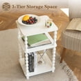thumbnail image 6 of End Table, Small Side Table with 3 Tier Open Shelf, Modern NightStand Bedside Table for Living Room, Bedroom, Office and Small Spaces (White), 6 of 7