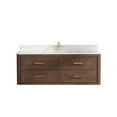 thumbnail image 2 of Vinnova Cristo 55" Wood Single Bath Vanity with 4 Drawers in Aged Dark Brown, 2 of 15