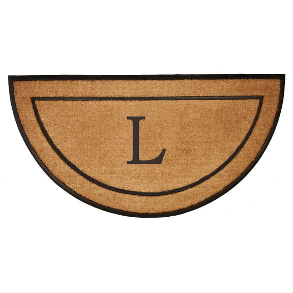The General Half-Circle Monogram Doormat , 36" x 72", Letter L