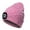 Pink, variant on Viworld Unisex 4 LED Beanie Hat with The Lights Winter Warm Headlamp Cap for Men Women USB Rechargeable Caps Gifts, Black