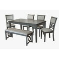 thumbnail image 3 of New Classic Furniture Gia 6-Piece Wood Dining Table Set in Gray, 3 of 10