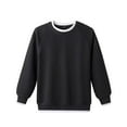 thumbnail image 2 of NAISIBABY Sweatshirt for Girls, Long Sleeve Cotton Comfortable Round Neck Kids School Uniform Casual Tops Black 12T, 2 of 6