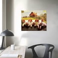 thumbnail image 3 of JRXY Farmhouse Pig Wall Art Cute Pigs Old Barn Truck Pictures Wall Decor Country Animal Canvas Print Painting Rustic Funny Artwork For Bathroom Kitchen Bedroom Living Room Framed 16x12in, 3 of 4