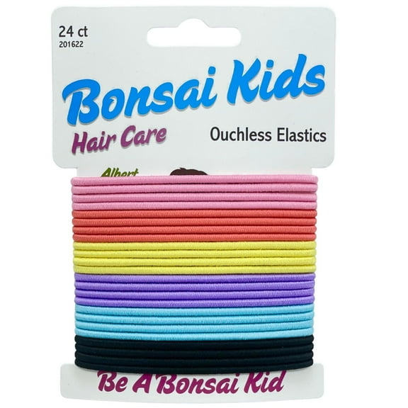 Girls Hair Elastics - Ouchless - Pain-free, Damage-Free Elastics Won't Snag or Pull Their Hair 24 count