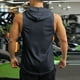 thumbnail image 4 of pstuiky Camisetas sin mangas para hombre, Blusa informal de verano con capucha y sin mangas de color liso para hombre Camisas de hombre xl, 4 of 5