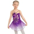 thumbnail image 5 of IBTOM CASTLE Girls Ice Figure Skating Dress Sparkly Sequins Sheer Mesh Chiffon Ballet Dance Leotard Dress Ballerina Dancewear 3-4 Years Purple, 5 of 8